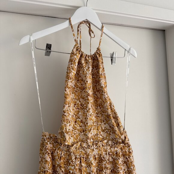 Shona Joy - brown and yellow floral maxi dress - Picture 2 of 4